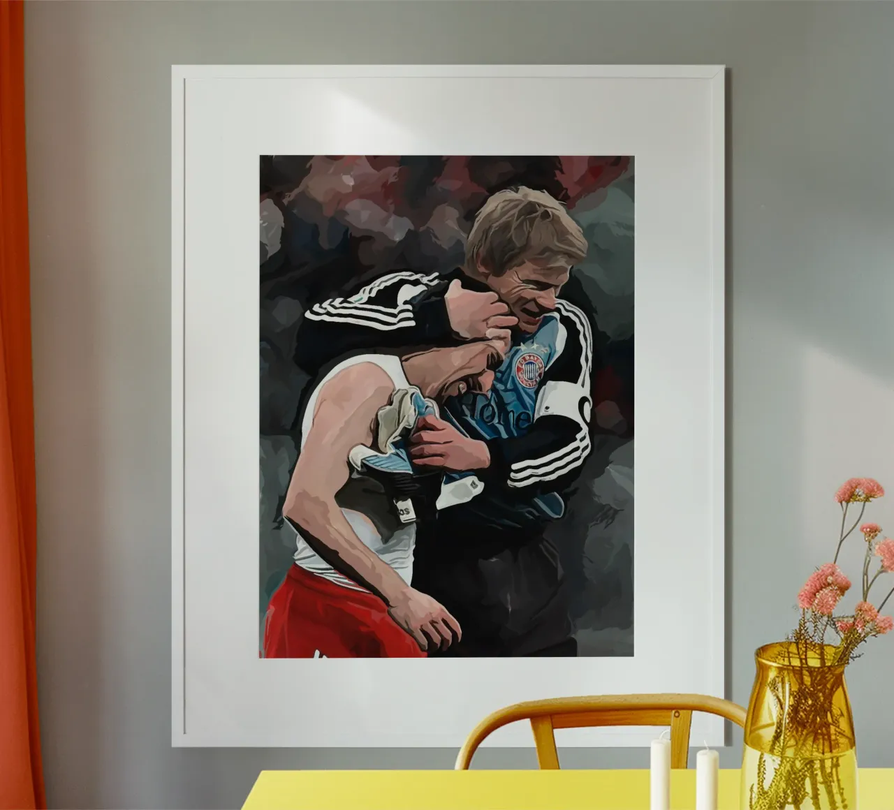 Frank Ribery e Oliver Kahn poster con telaio in legno da dark eagle
