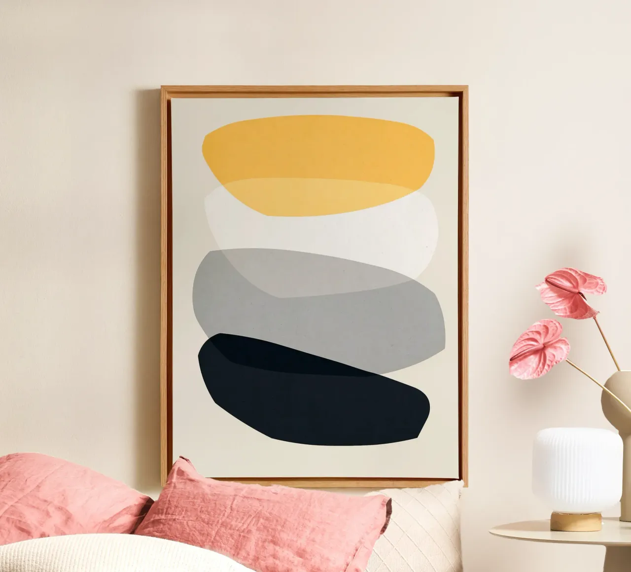 Abstracte harmonie canvas met Baklijst van Robert W Wakefield