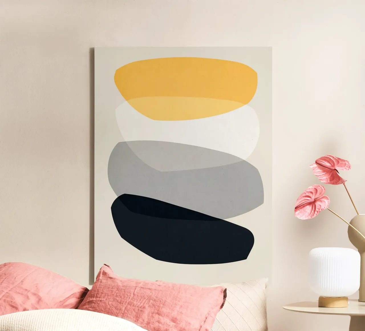 Abstracte harmonie canvas met Baklijst van Robert W Wakefield