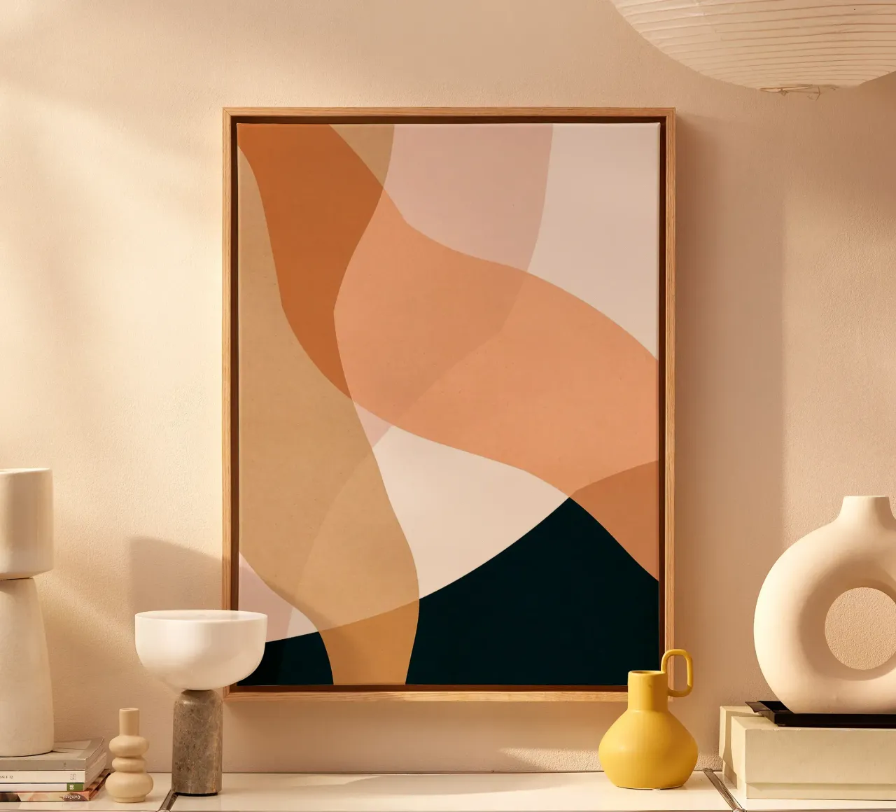 Abstract boho canvas with Floater frame by Robert W Wakefield