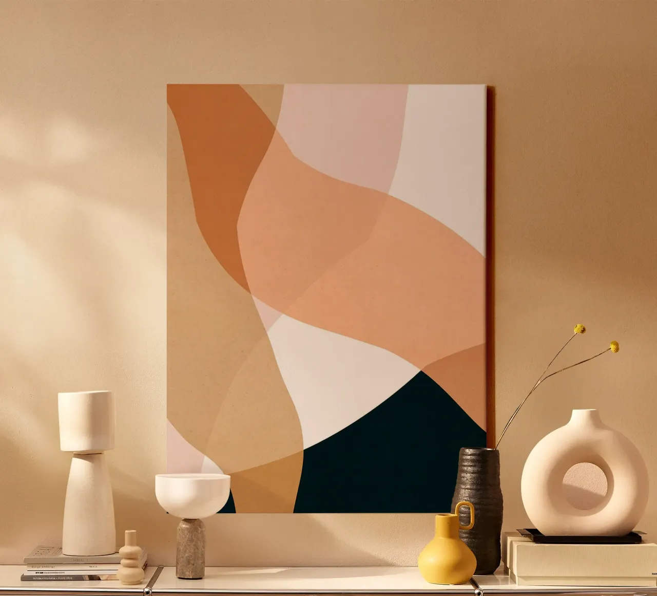 Abstract boho canvas with Floater frame by Robert W Wakefield