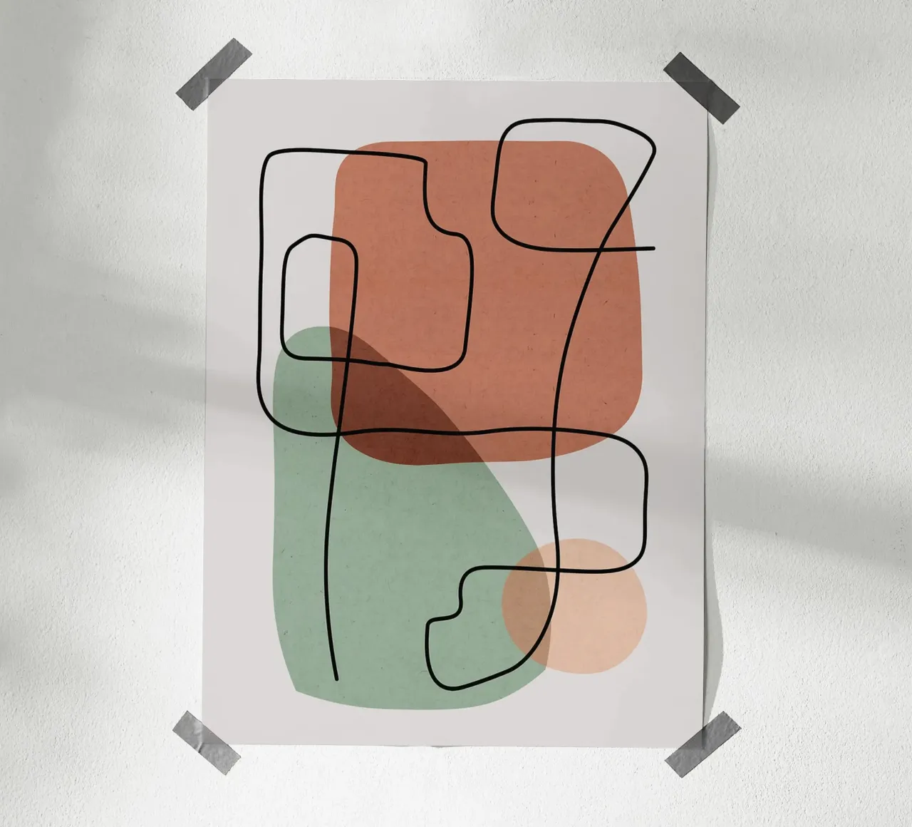 Astratto e armonico poster con telaio in legno da Robert W Wakefield