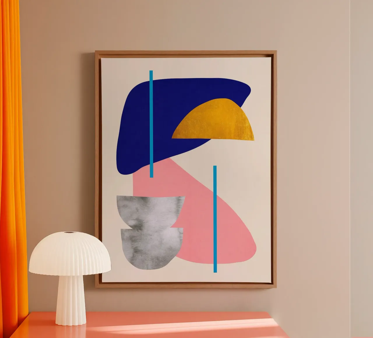 Collage moderno tela con Cornice a cassetta da Robert W Wakefield