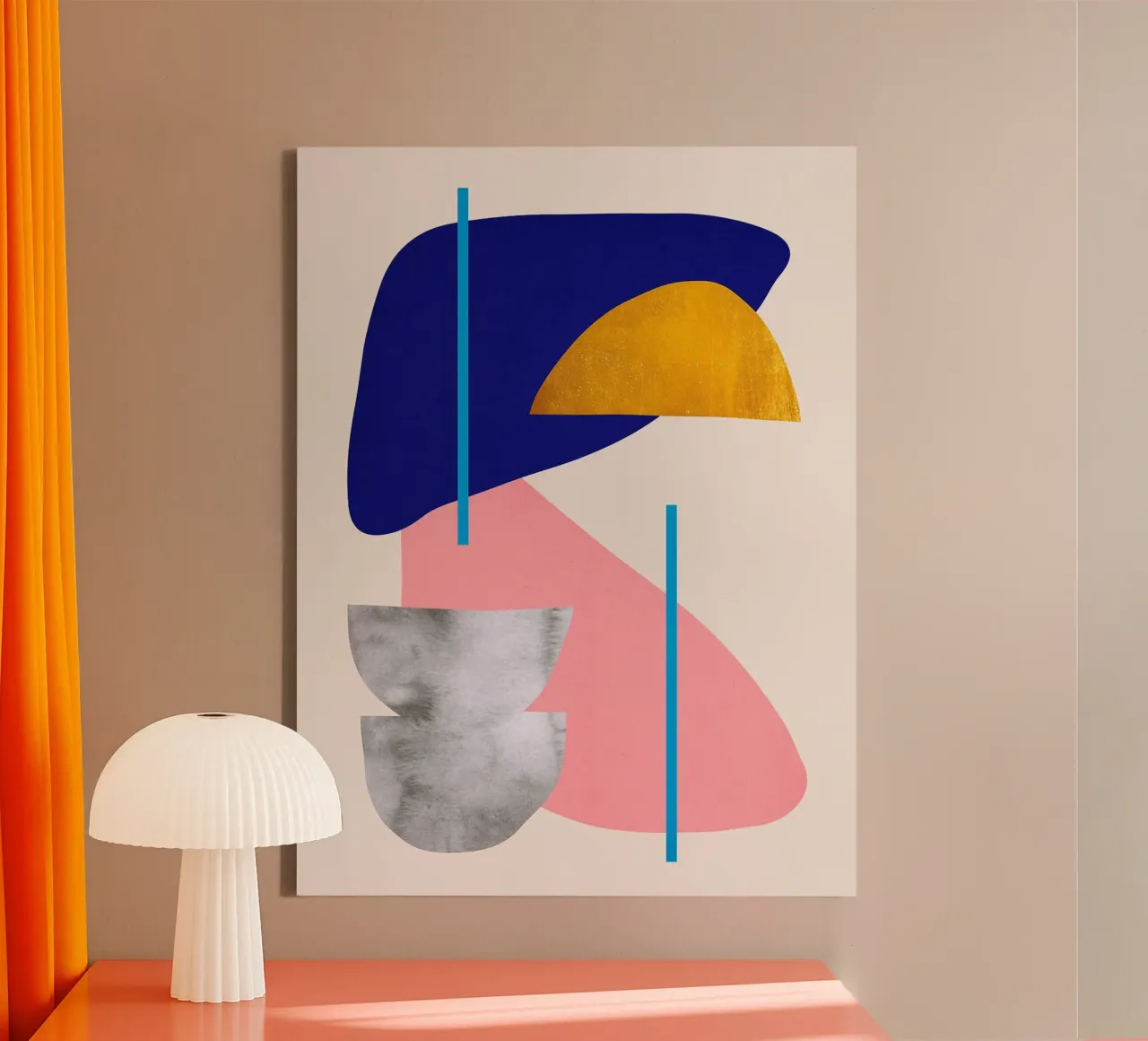 Collage moderno tela con Cornice a cassetta da Robert W Wakefield