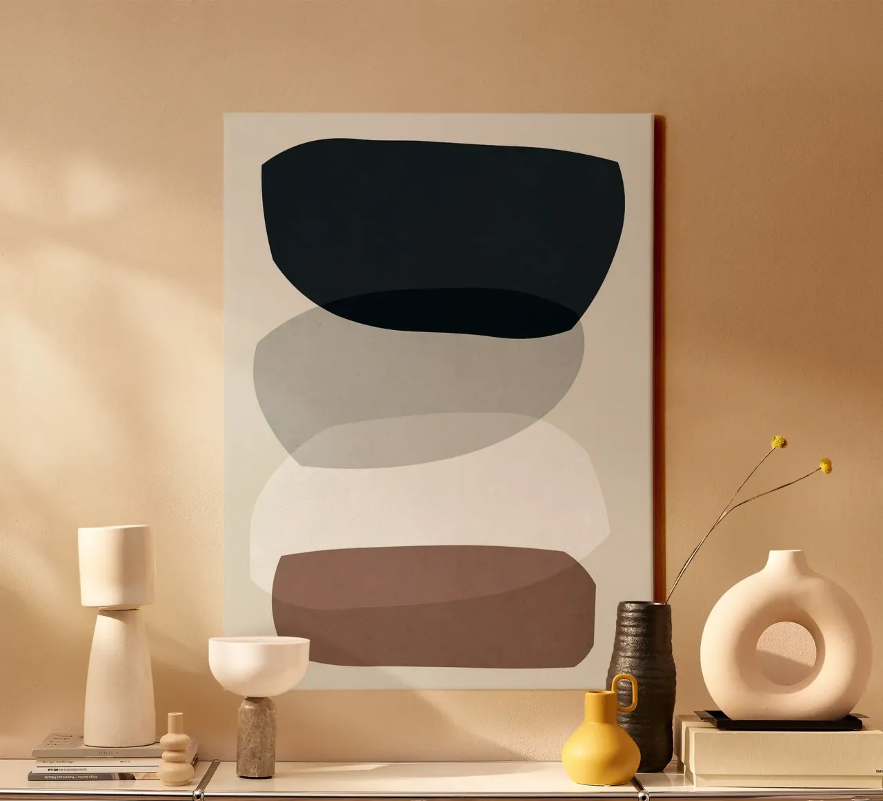 Abstract figures canvas with Floater frame by ColorShop