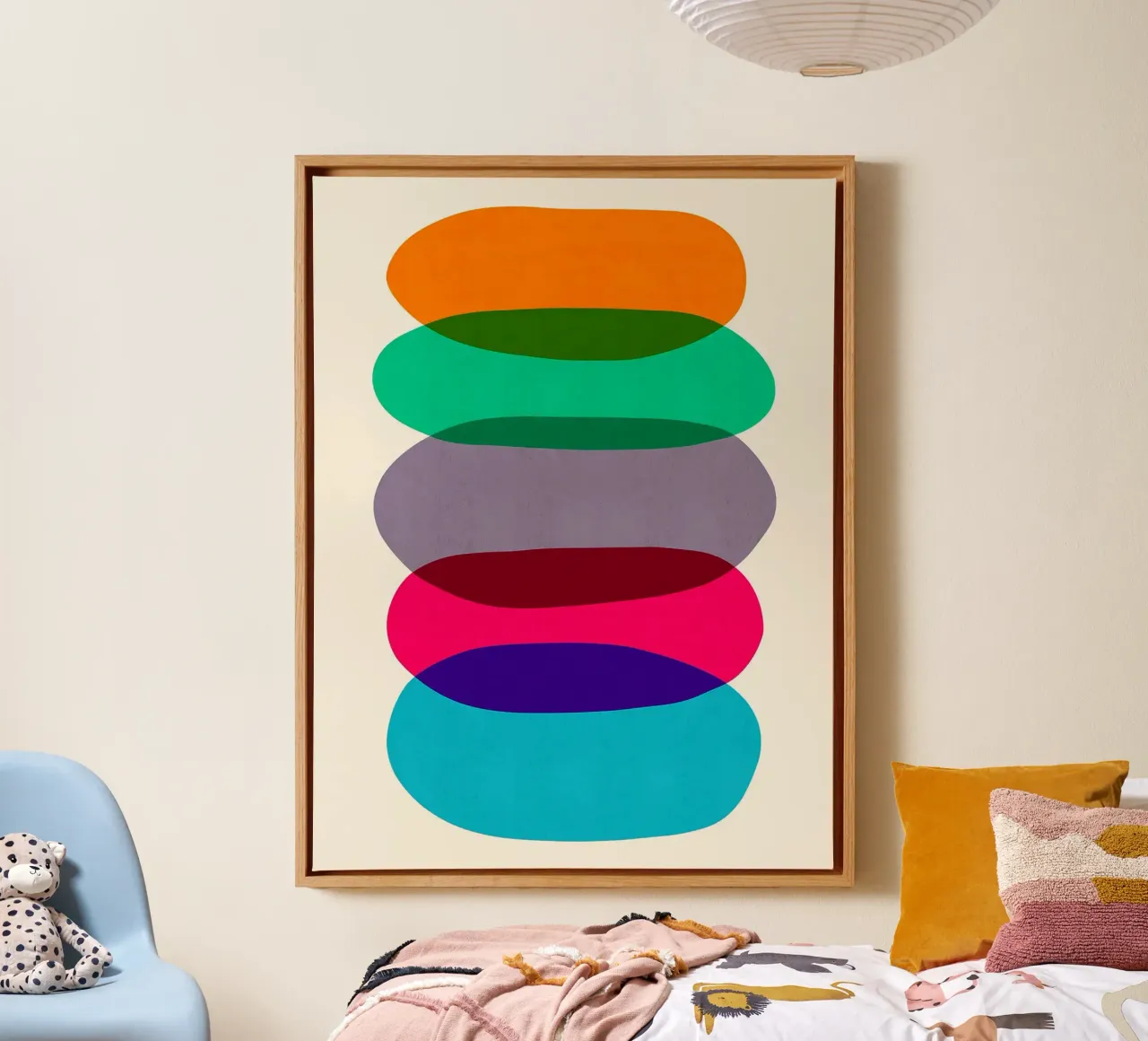 Abstract figures canvas with Floater frame by ColorShop