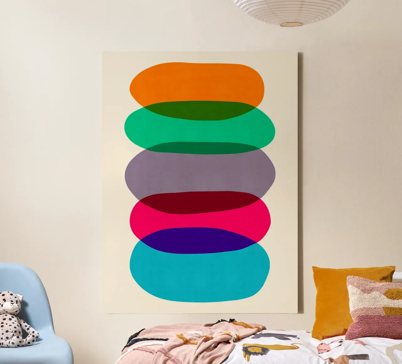Abstract figures canvas with Floater frame by ColorShop