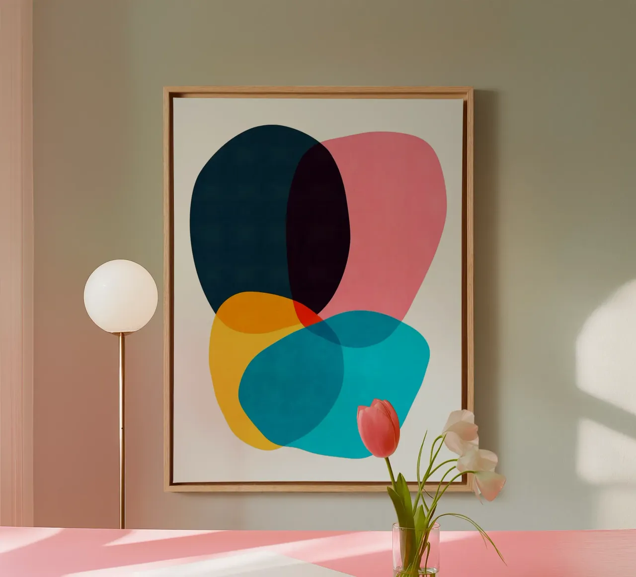 Abstract figures canvas with Floater frame by ColorShop