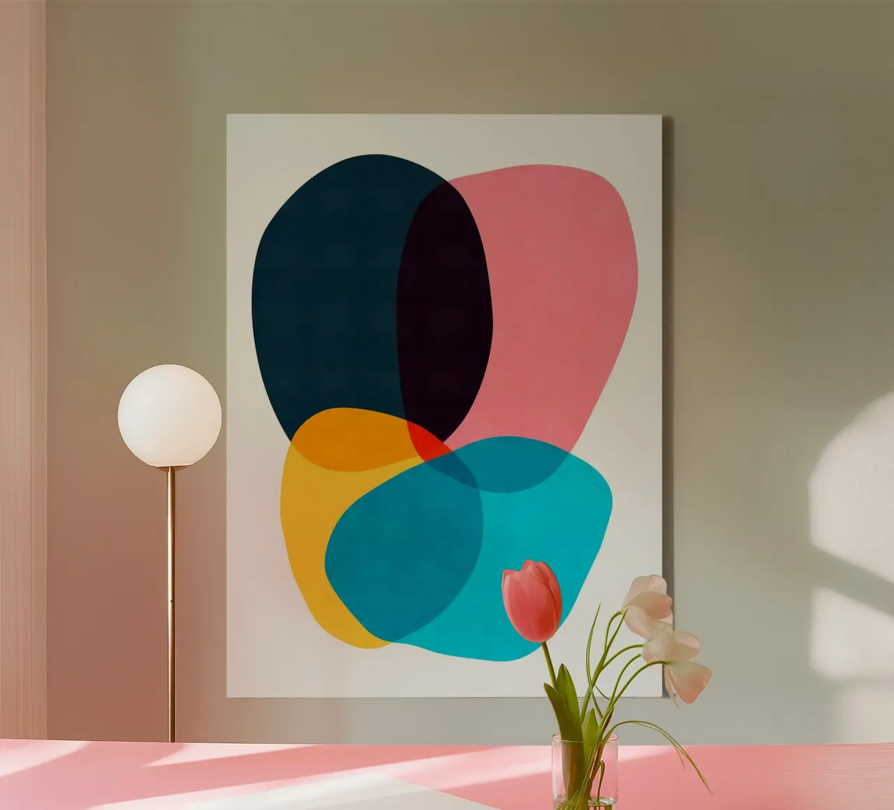 Abstract figures canvas with Floater frame by ColorShop