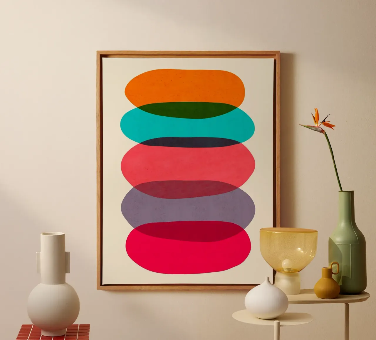 Abstract harmony canvas with Floater frame by Rick Thompson