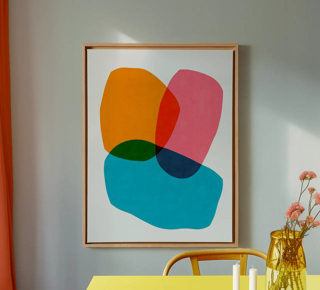 Abstract figures canvas with Floater frame by Rick Thompson