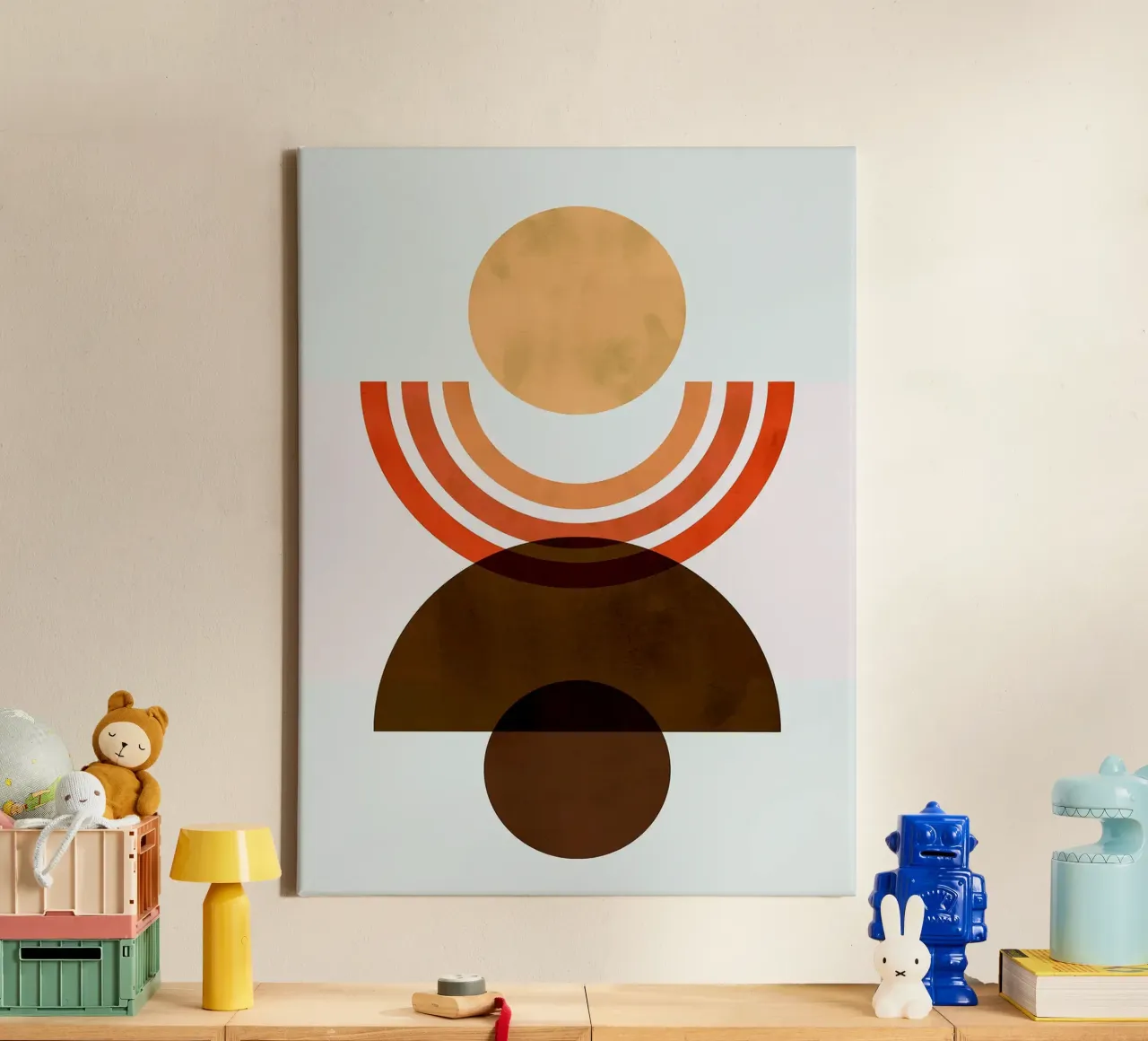 Minimalist lines canvas with Floater frame by Rick Thompson