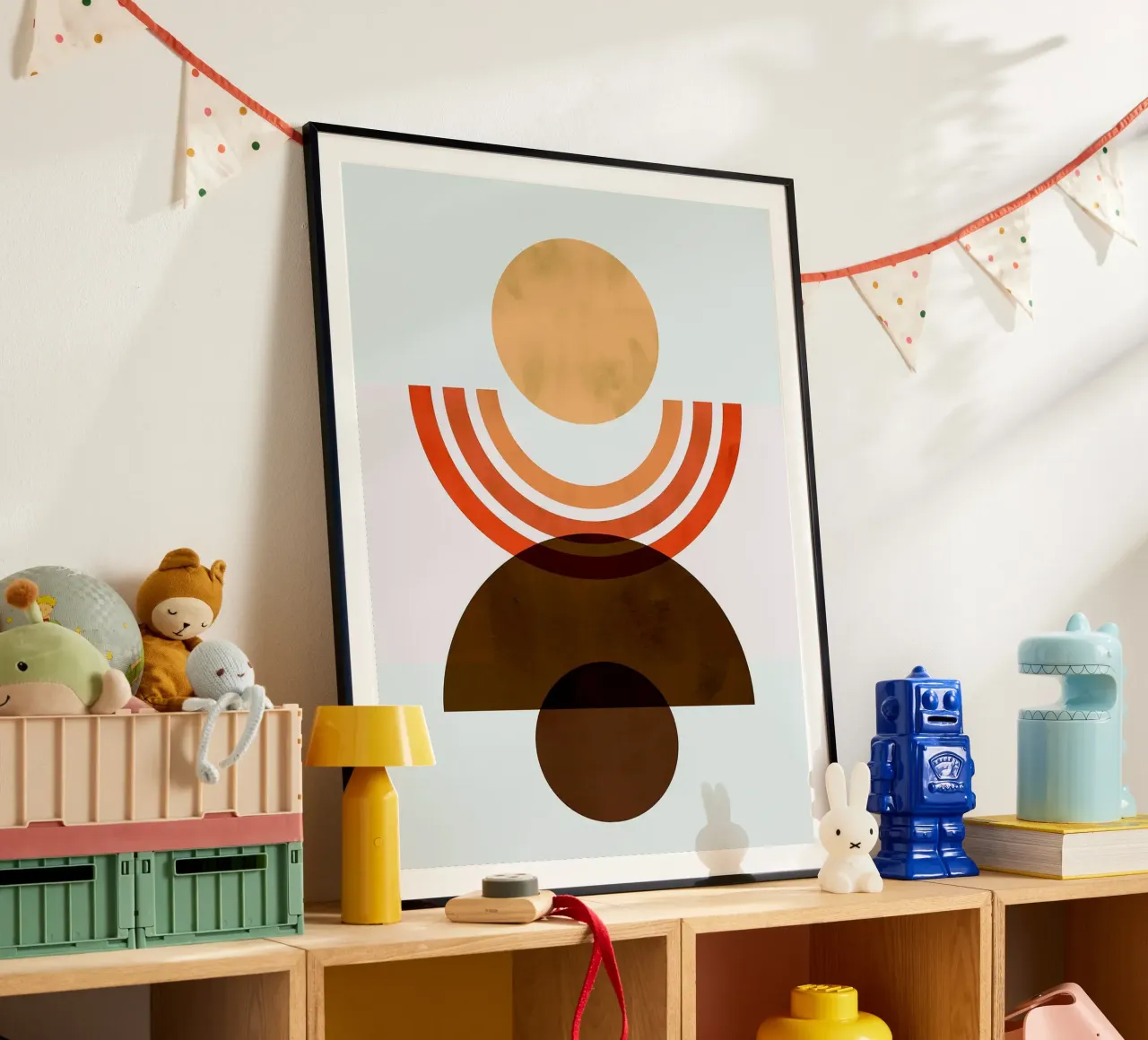 Linee minimaliste poster con telaio in legno da Rick Thompson