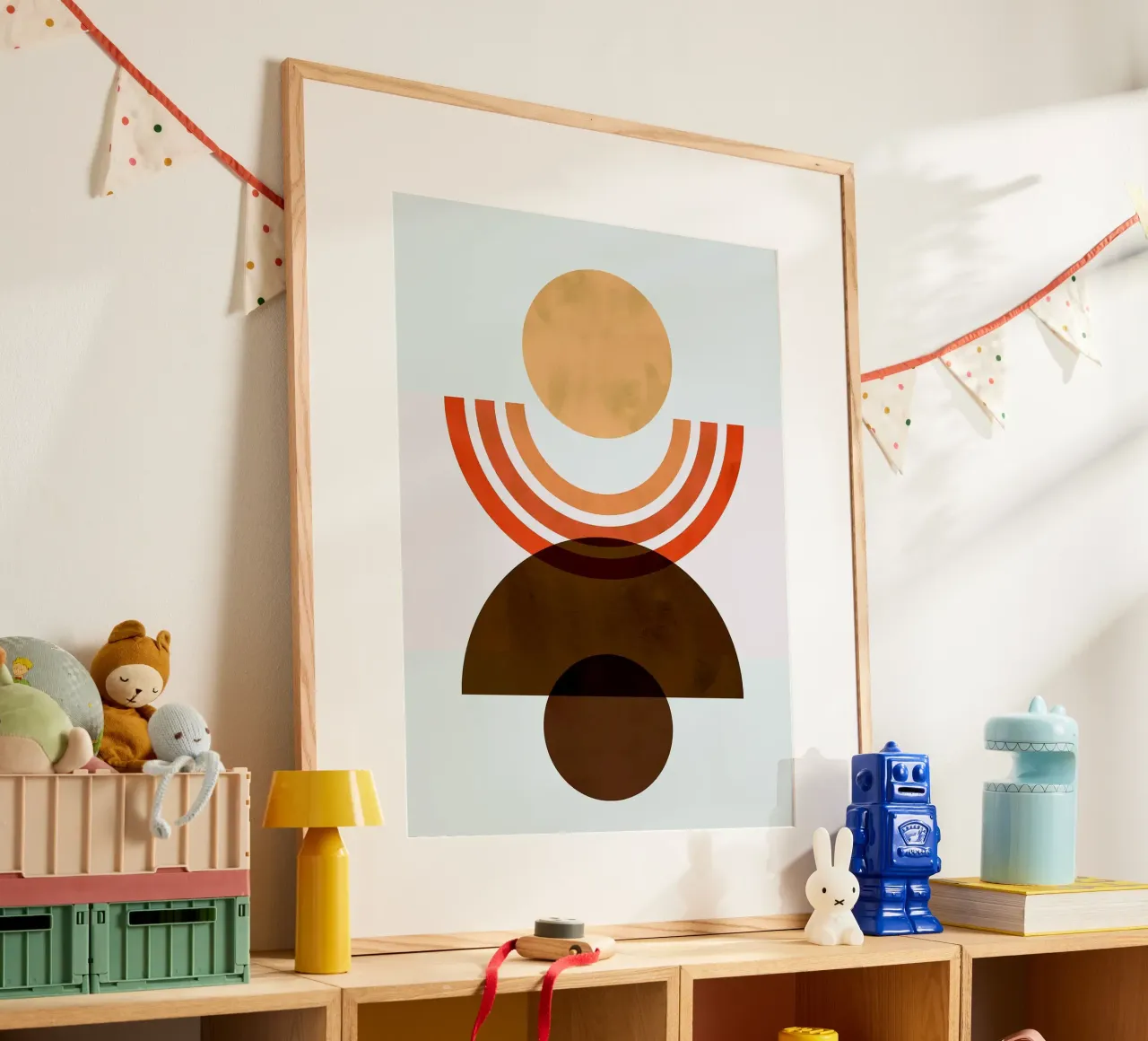 Linee minimaliste poster con telaio in legno da Rick Thompson