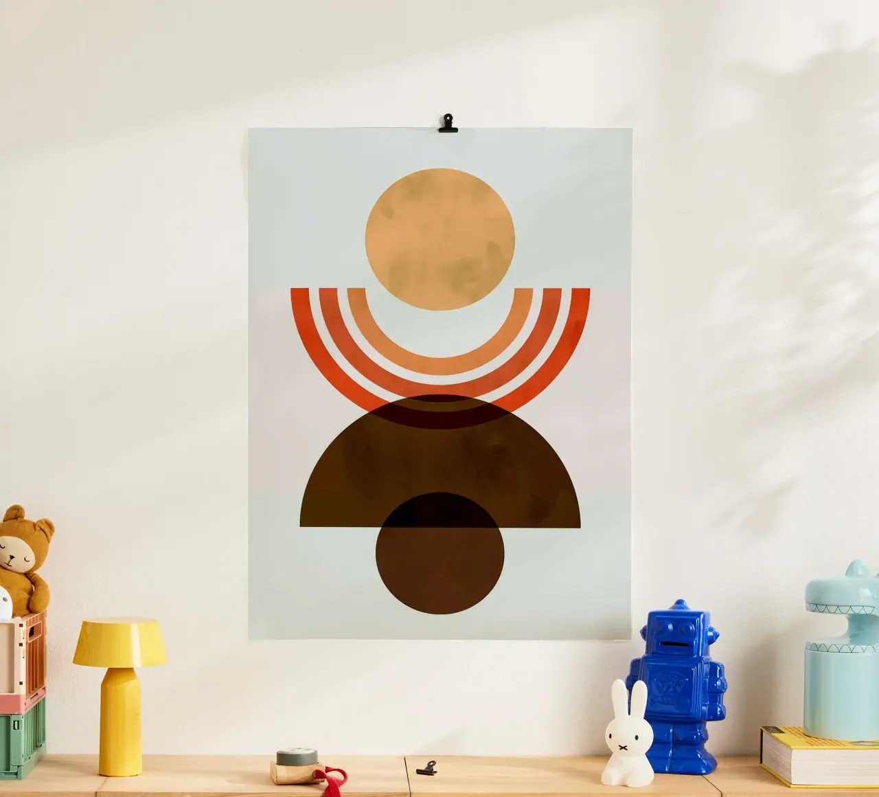 Linee minimaliste poster con telaio in legno da Rick Thompson