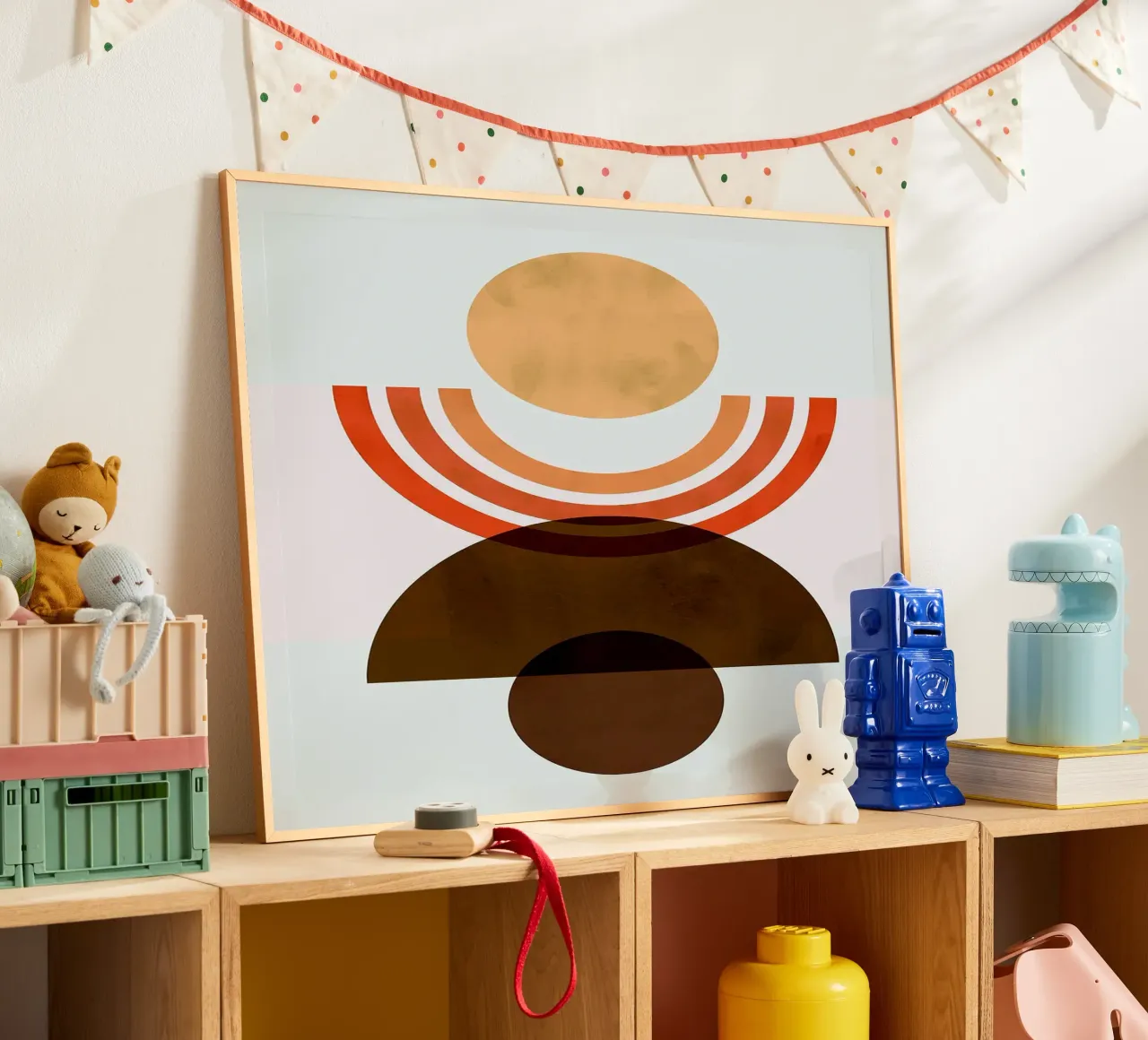 Linee minimaliste poster con telaio in legno da Rick Thompson