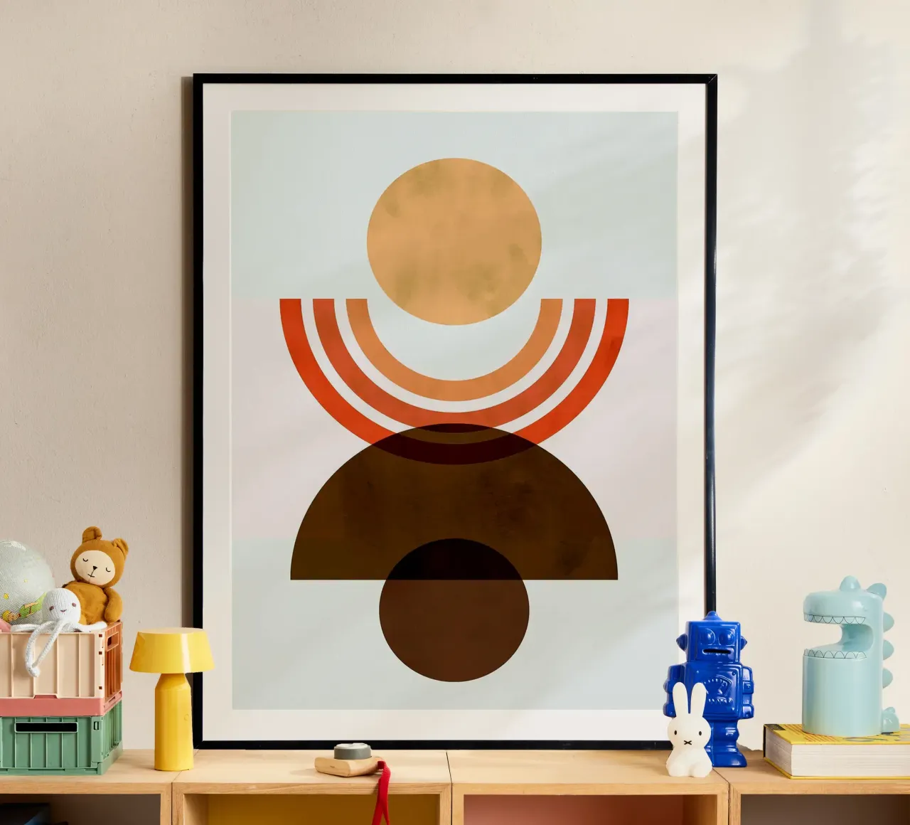 Linee minimaliste poster con telaio in legno da Rick Thompson