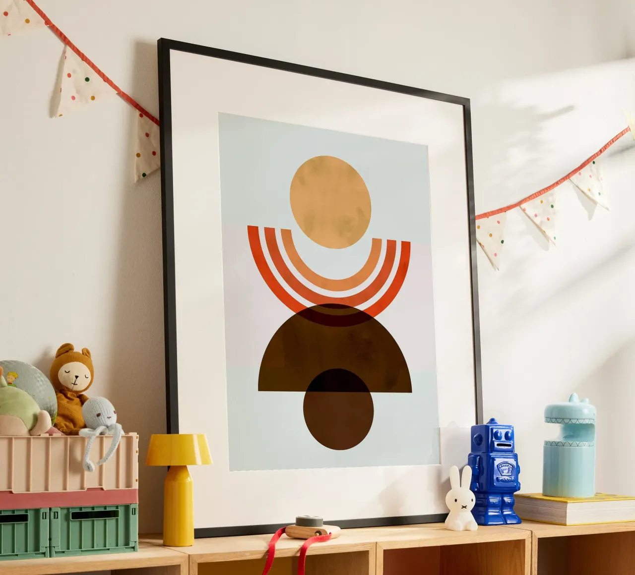 Linee minimaliste poster con telaio in legno da Rick Thompson