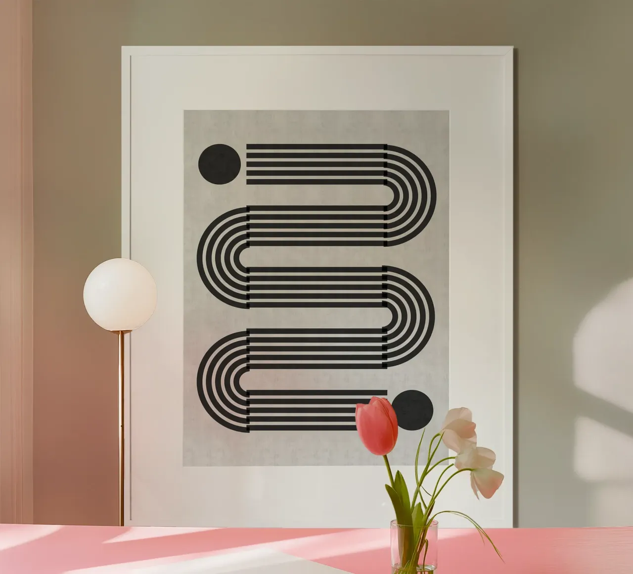 Linee minimaliste poster con telaio in plastica da Rick Thompson