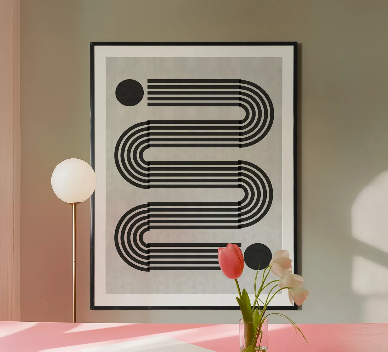 Linee minimaliste poster con telaio in plastica da Rick Thompson