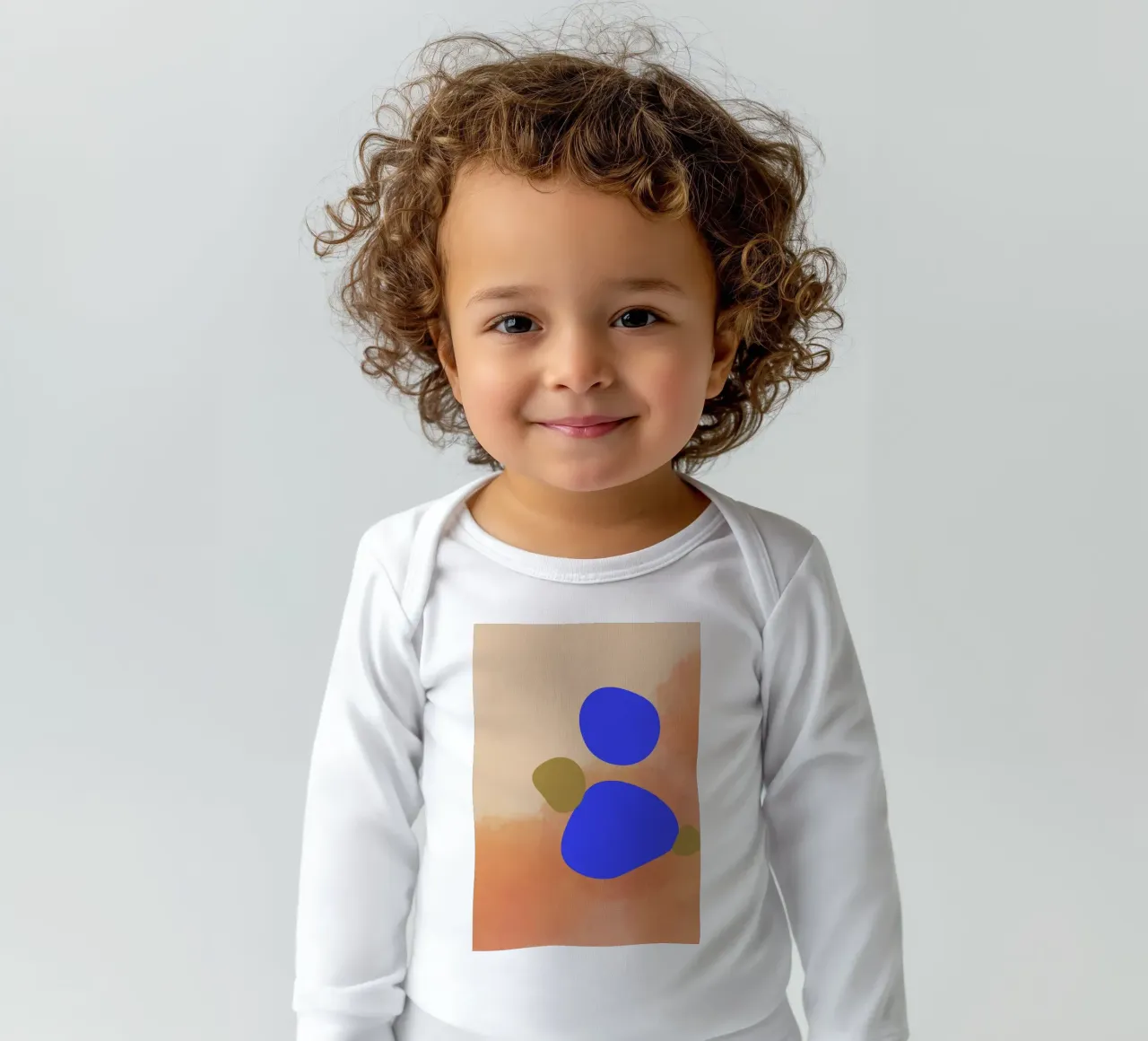 Modern Abstract Art Print | Minimalist Wall Decor | Digital long-sleeve baby romper by PrintCessStudio
