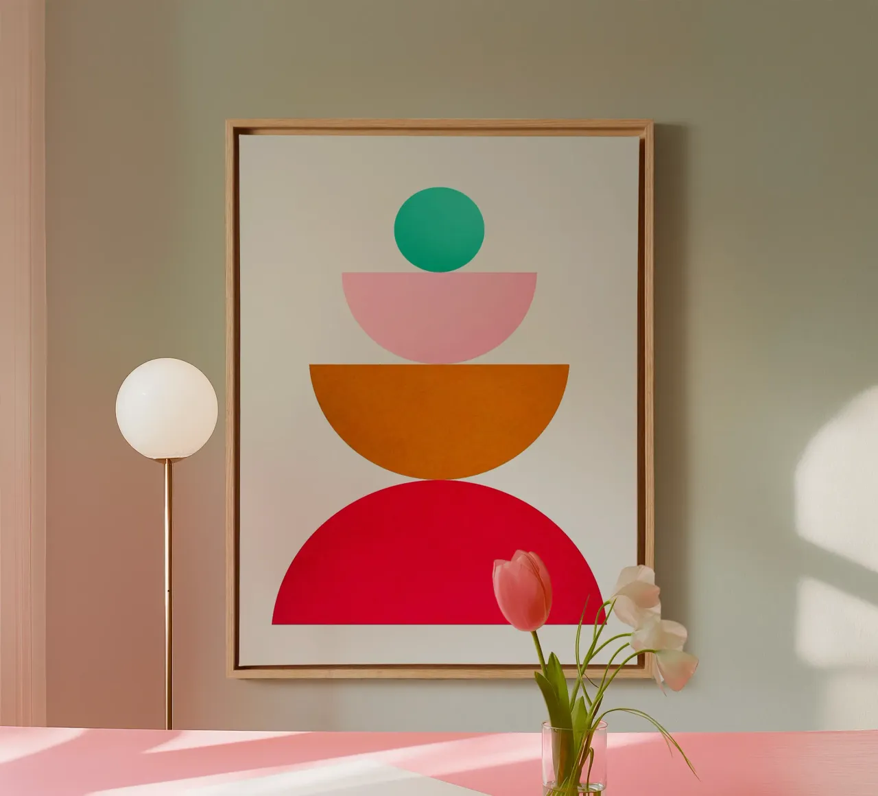 Collage geometrico tela con Cornice a cassetta da Rick Thompson