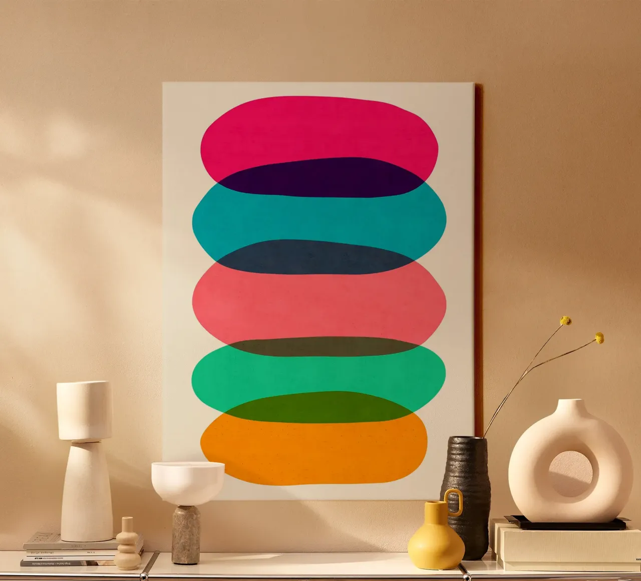Abstract harmony canvas with Floater frame by Rick Thompson