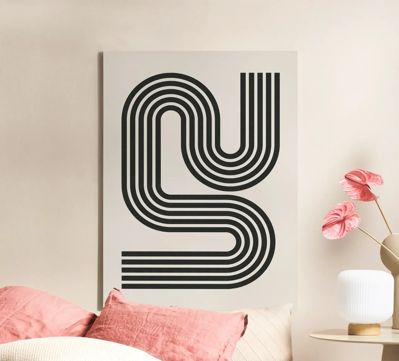 Minimalist lines canvas with Floater frame by Rick Thompson