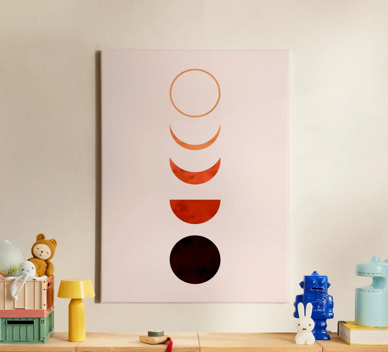 Minimalist lines canvas with Floater frame by Rick Thompson