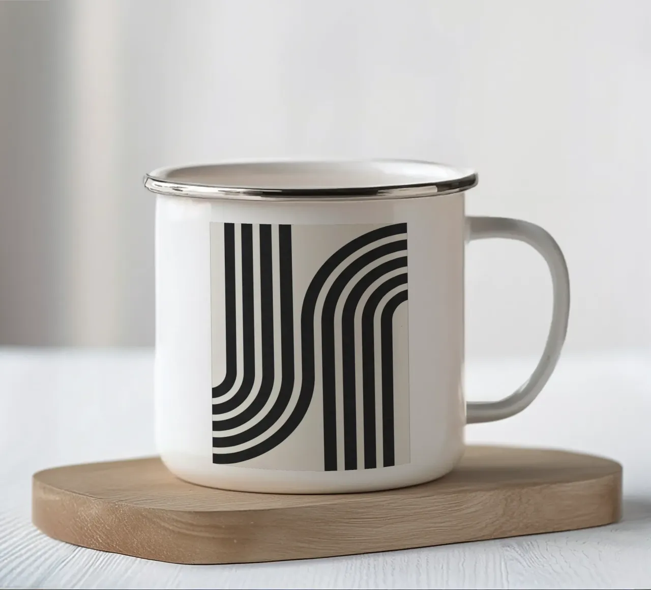 Linee minimaliste tazza in smalto da Rick Thompson