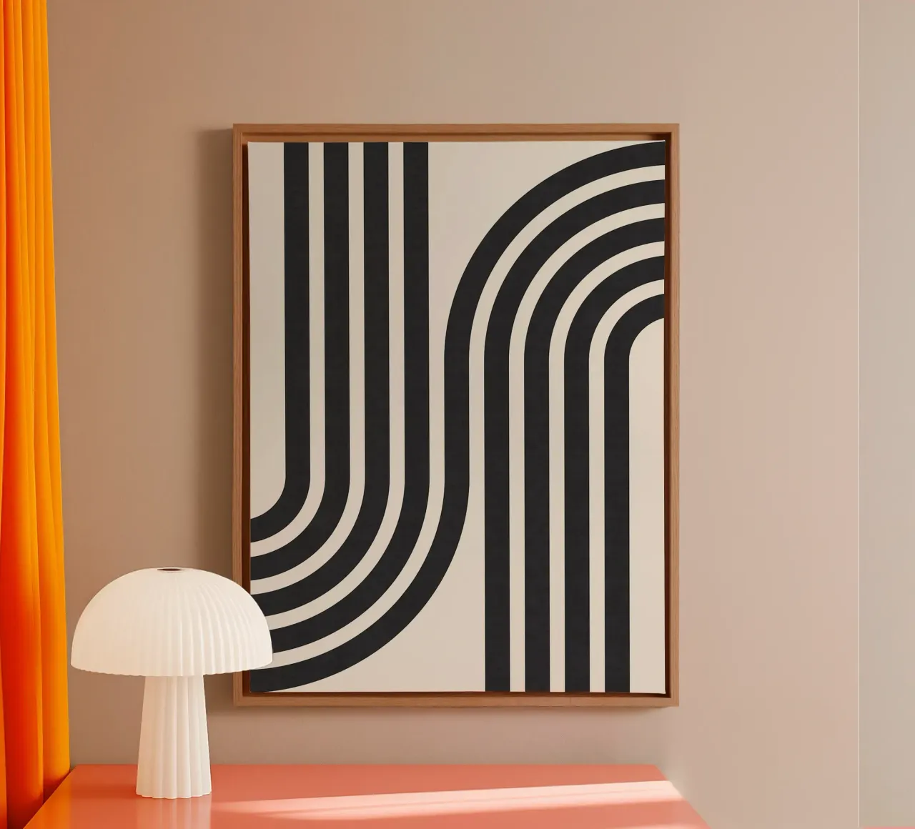Minimalist lines canvas with Floater frame by Rick Thompson