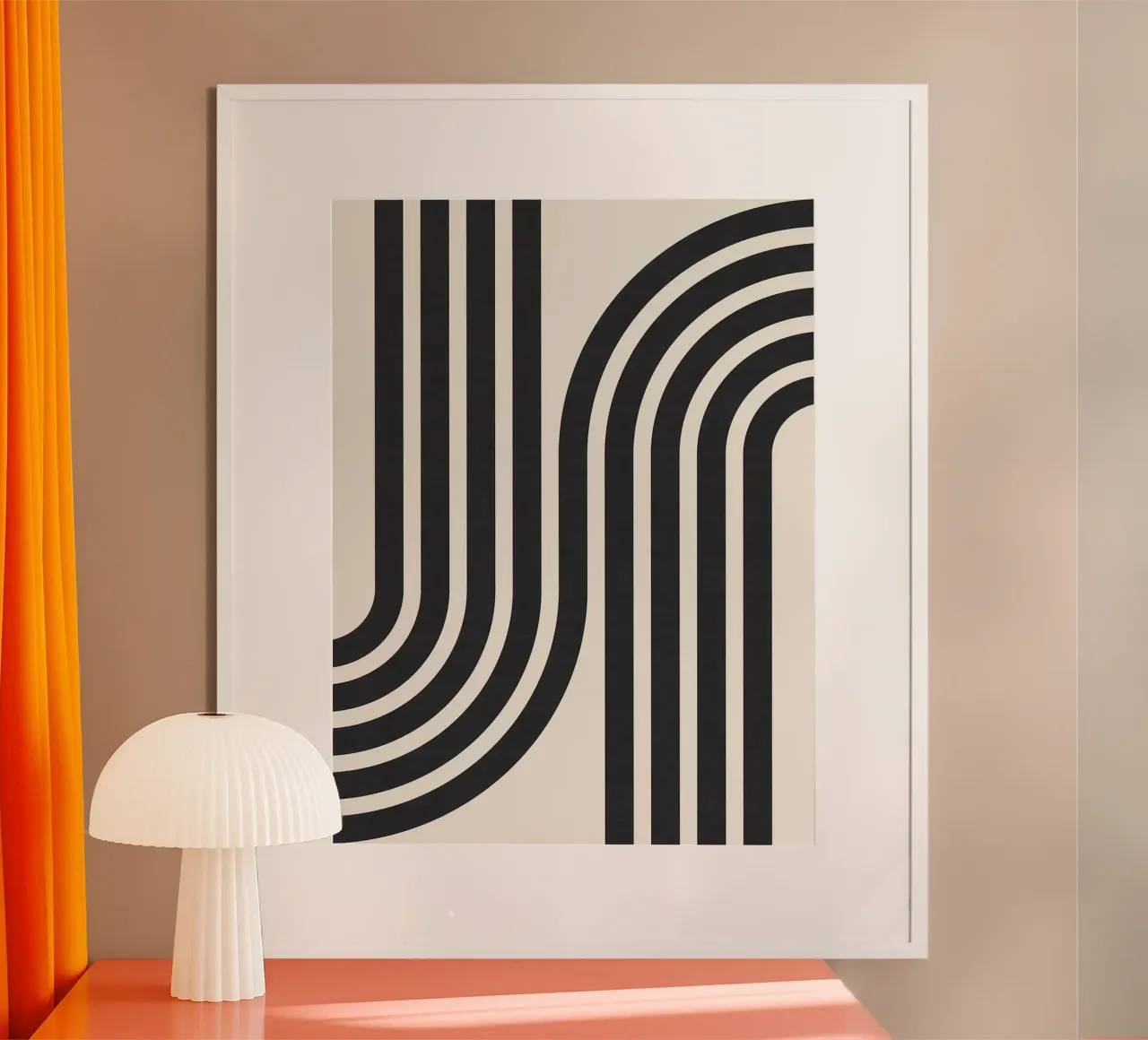 Linee minimaliste poster con telaio in legno da Rick Thompson