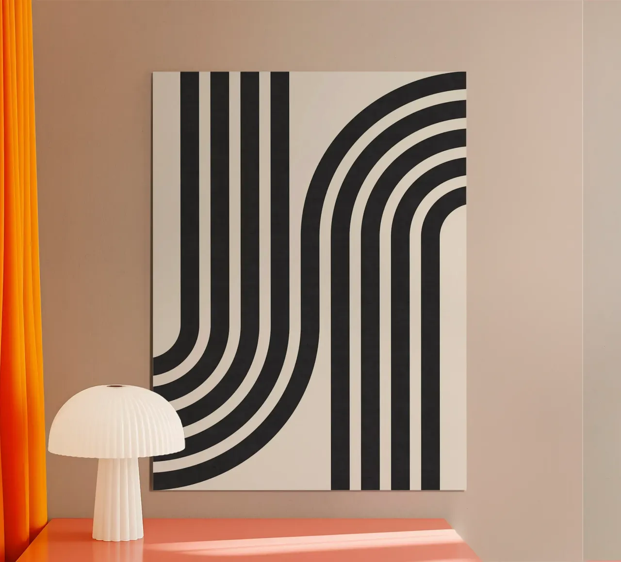 Linee minimaliste poster con telaio in legno da Rick Thompson