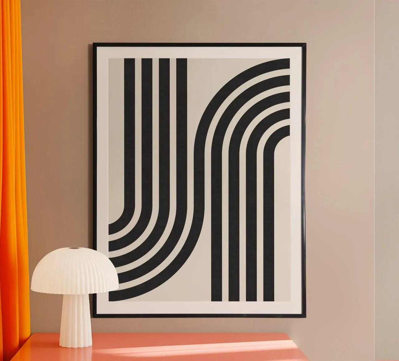 Linee minimaliste poster con telaio in legno da Rick Thompson