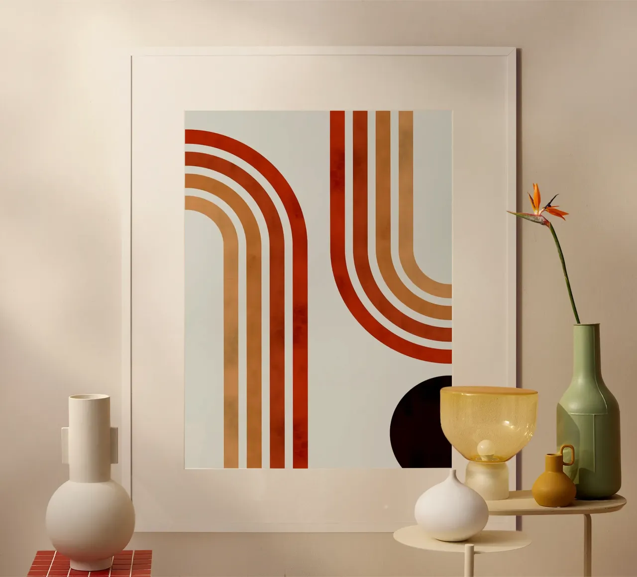 Linee minimaliste poster con telaio in legno da Rick Thompson