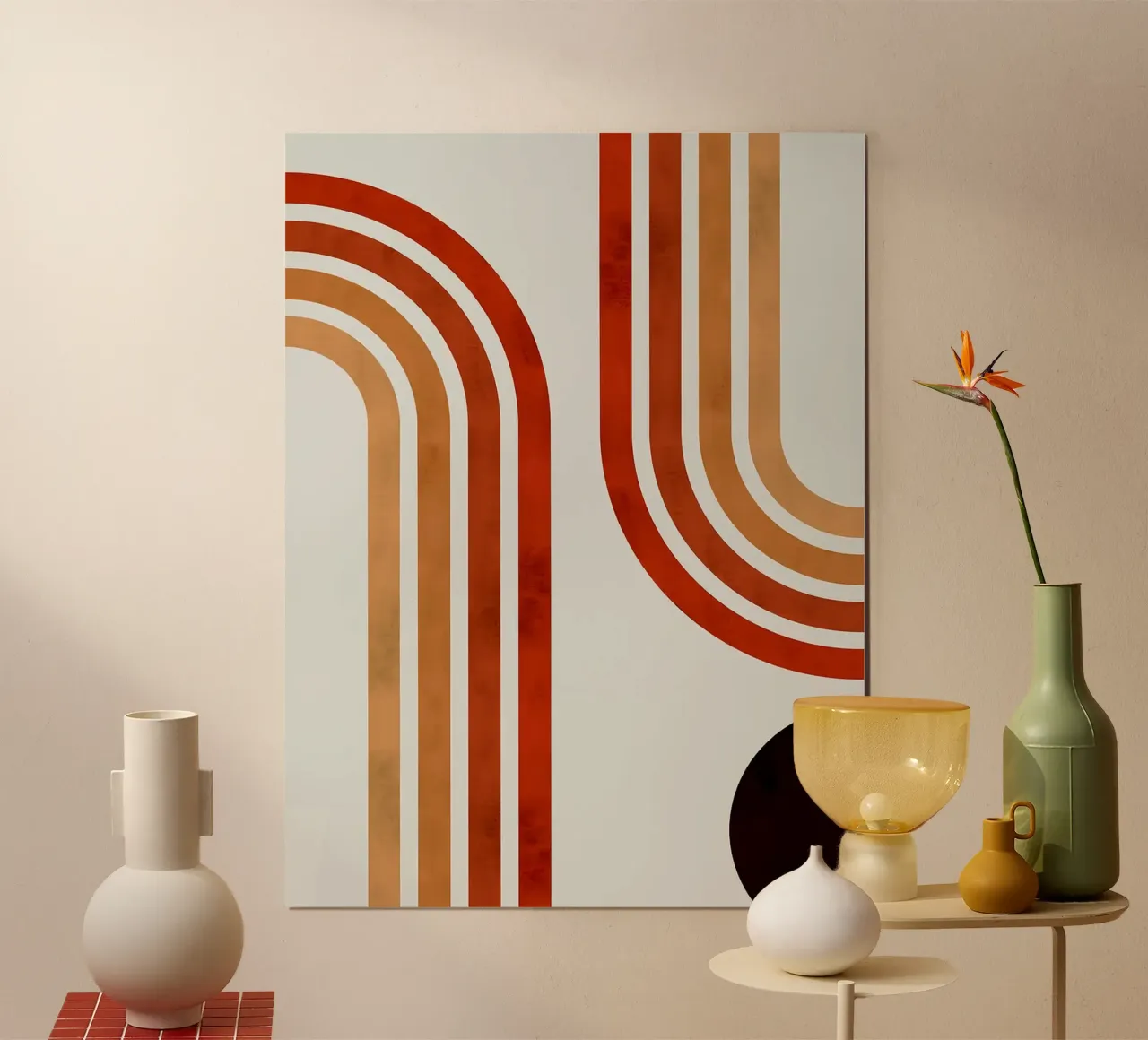 Linee minimaliste poster con telaio in legno da Rick Thompson