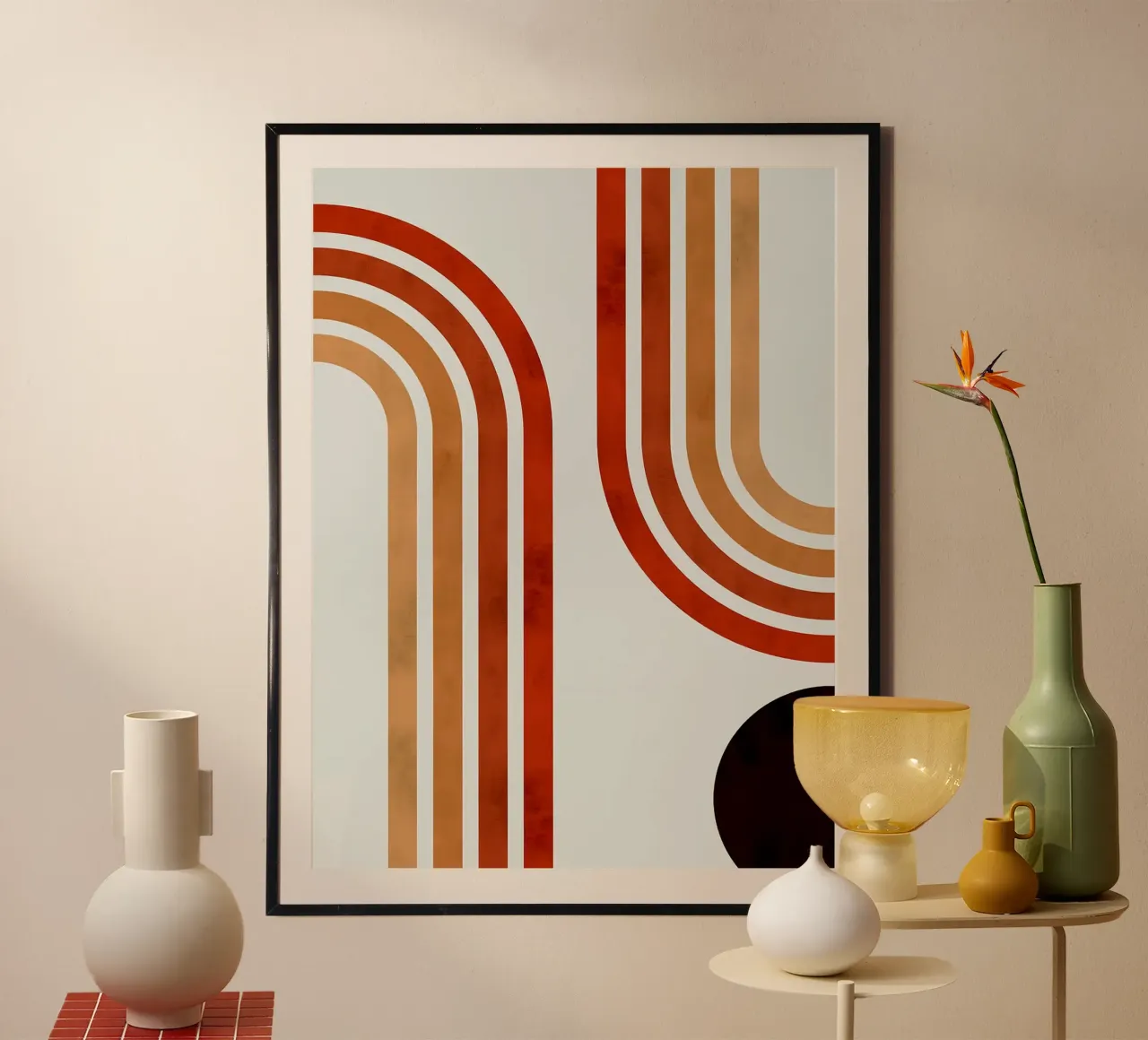 Linee minimaliste poster con telaio in legno da Rick Thompson