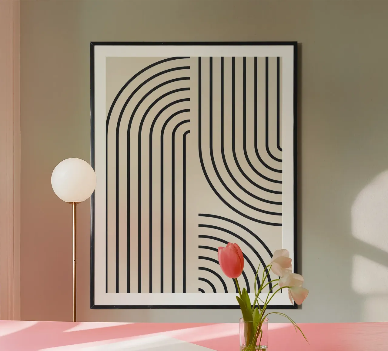 Linee d'arte poster con telaio in plastica da Rick Thompson