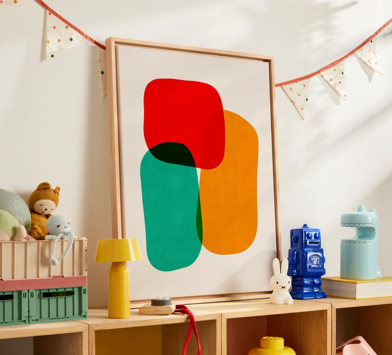 Forme colorate tela con Cornice a cassetta da Rick Thompson