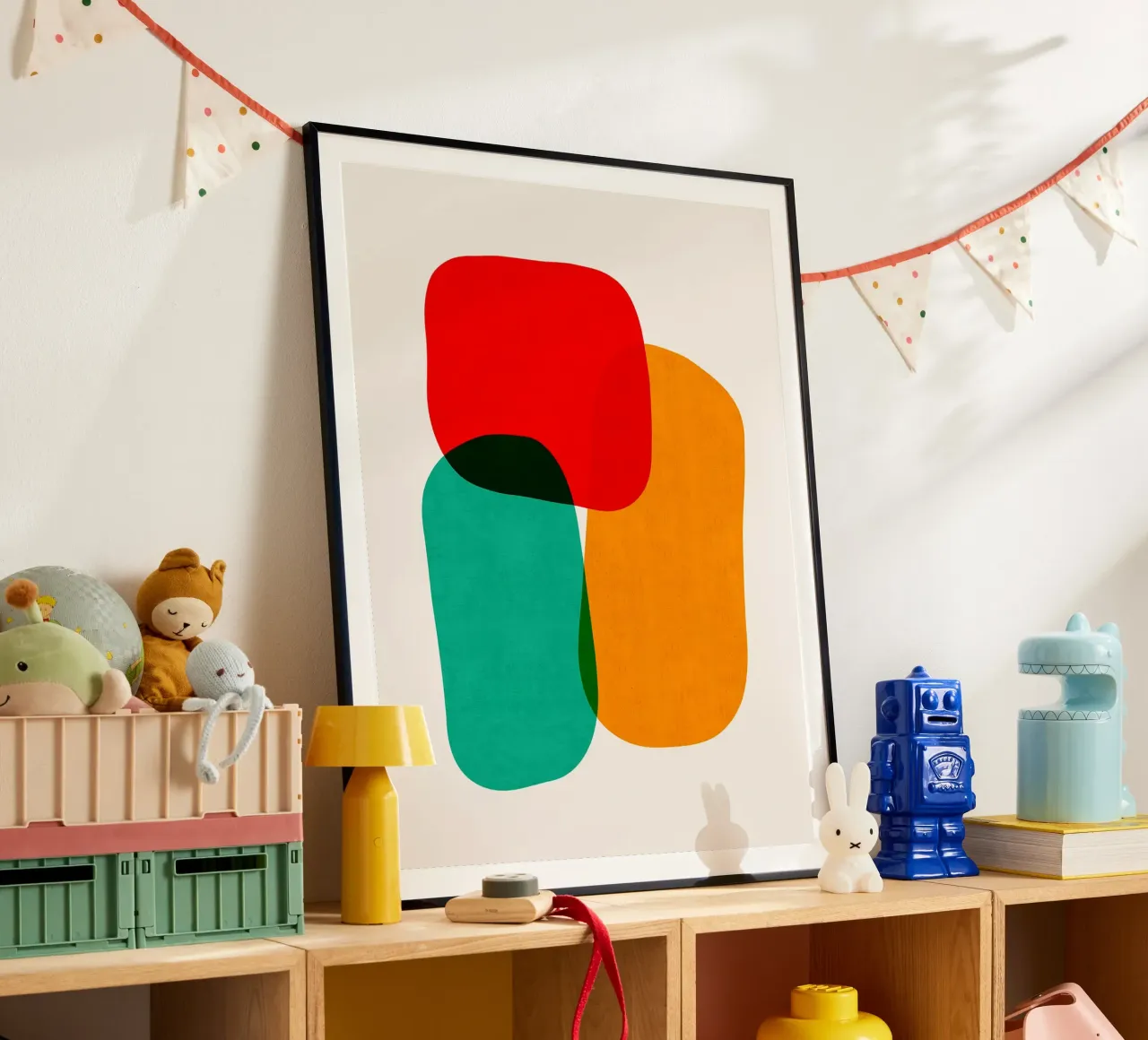 Forme colorate poster con telaio in plastica da Rick Thompson