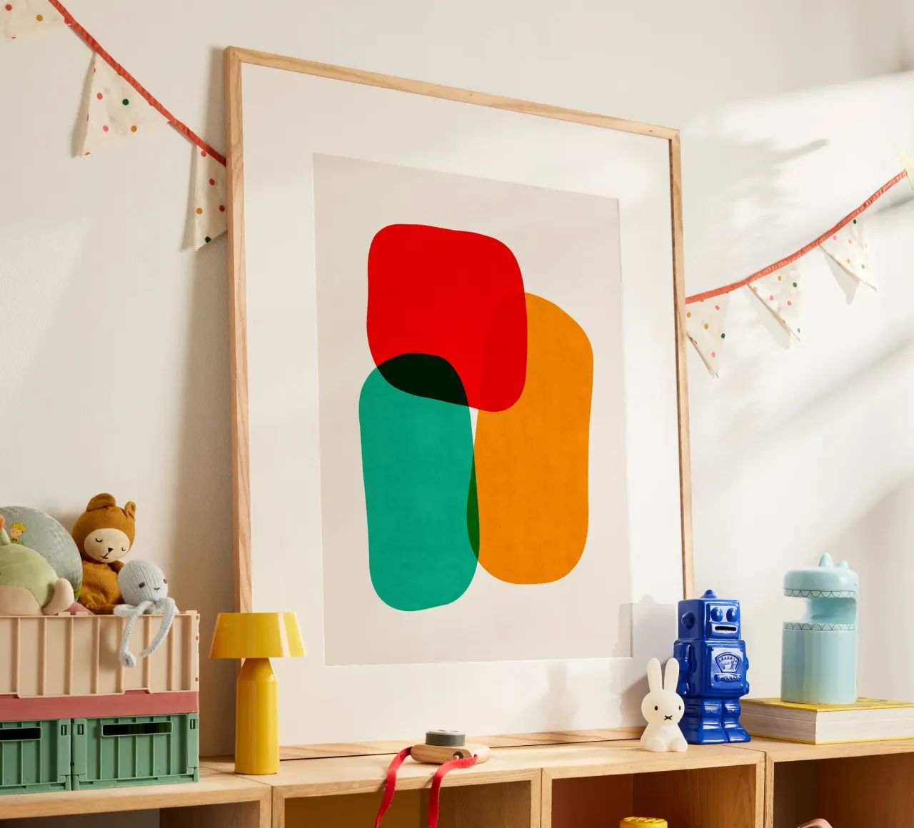 Forme colorate poster con telaio in plastica da Rick Thompson