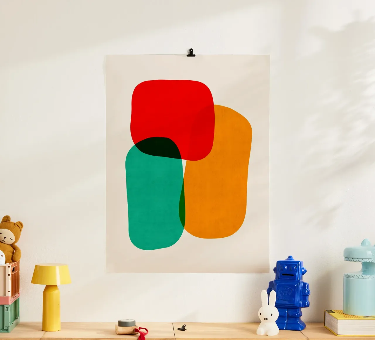 Forme colorate poster con telaio in plastica da Rick Thompson