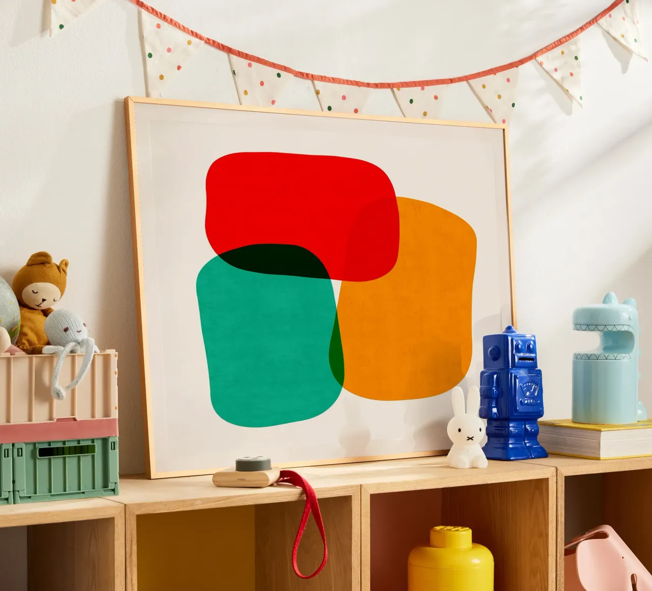 Forme colorate poster con telaio in plastica da Rick Thompson