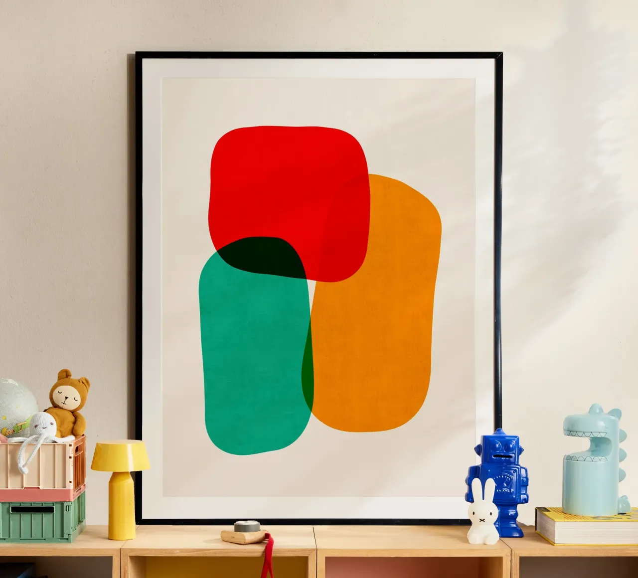 Forme colorate poster con telaio in plastica da Rick Thompson