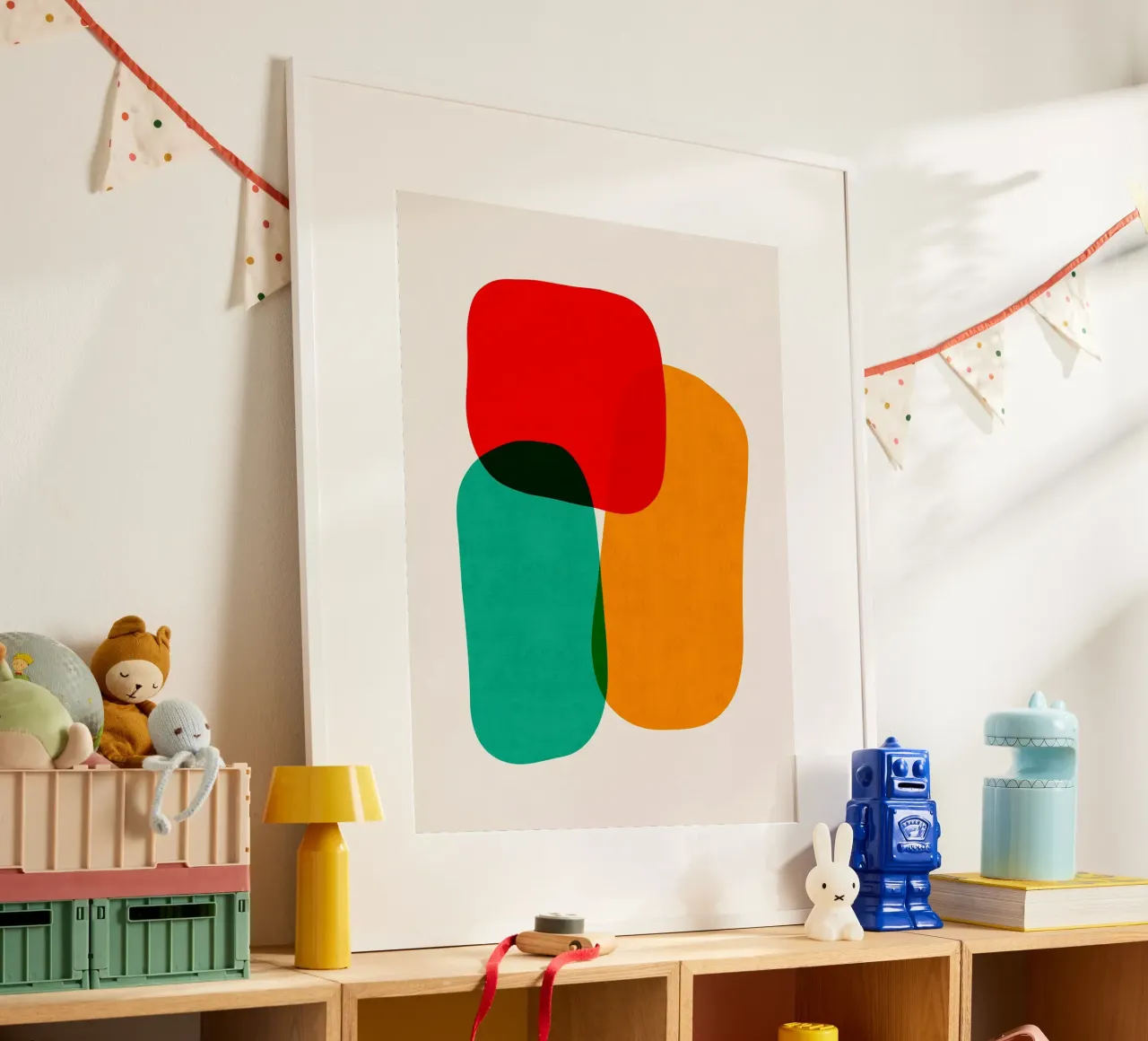 Forme colorate poster con telaio in plastica da Rick Thompson