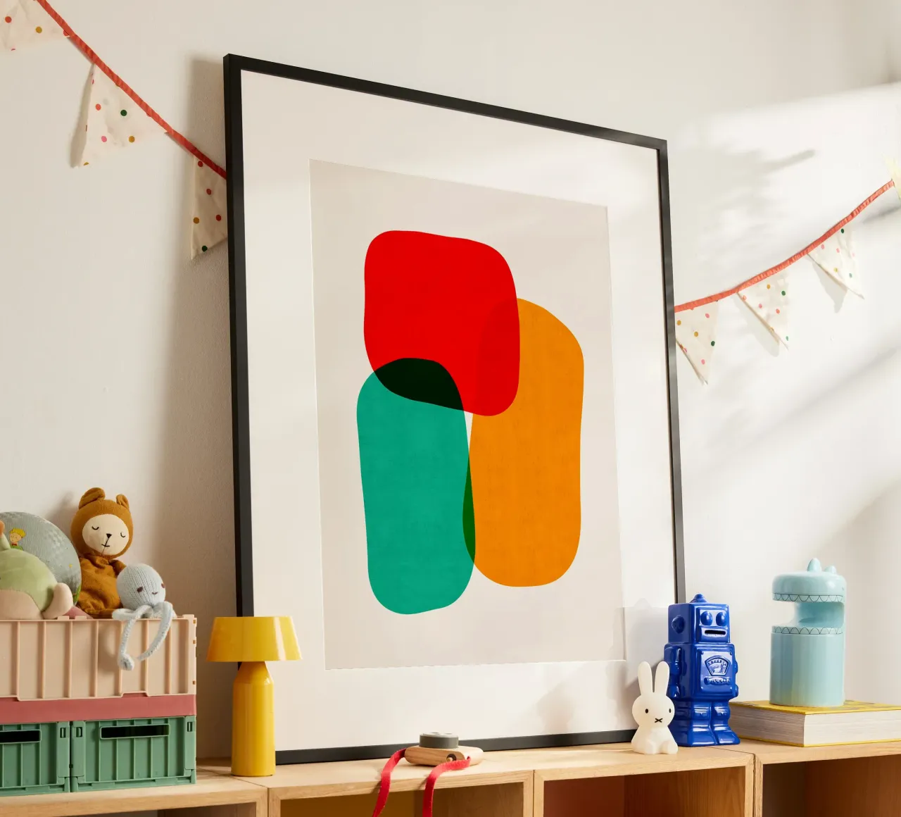 Forme colorate poster con telaio in plastica da Rick Thompson