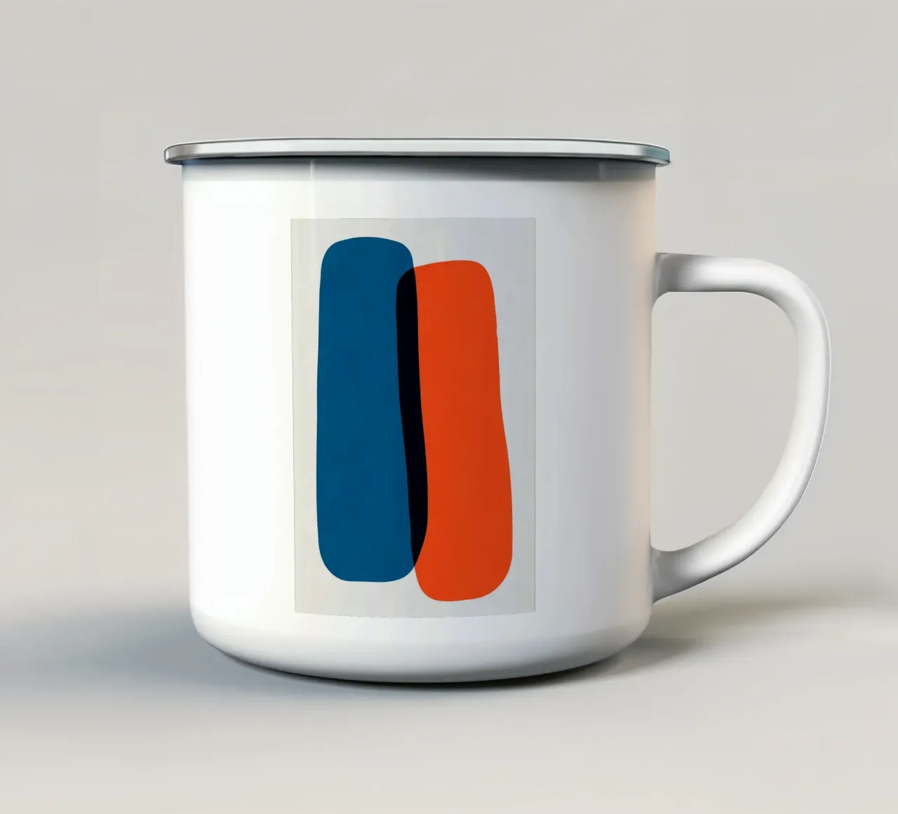 blu e rosso tazza in smalto da Rick Thompson
