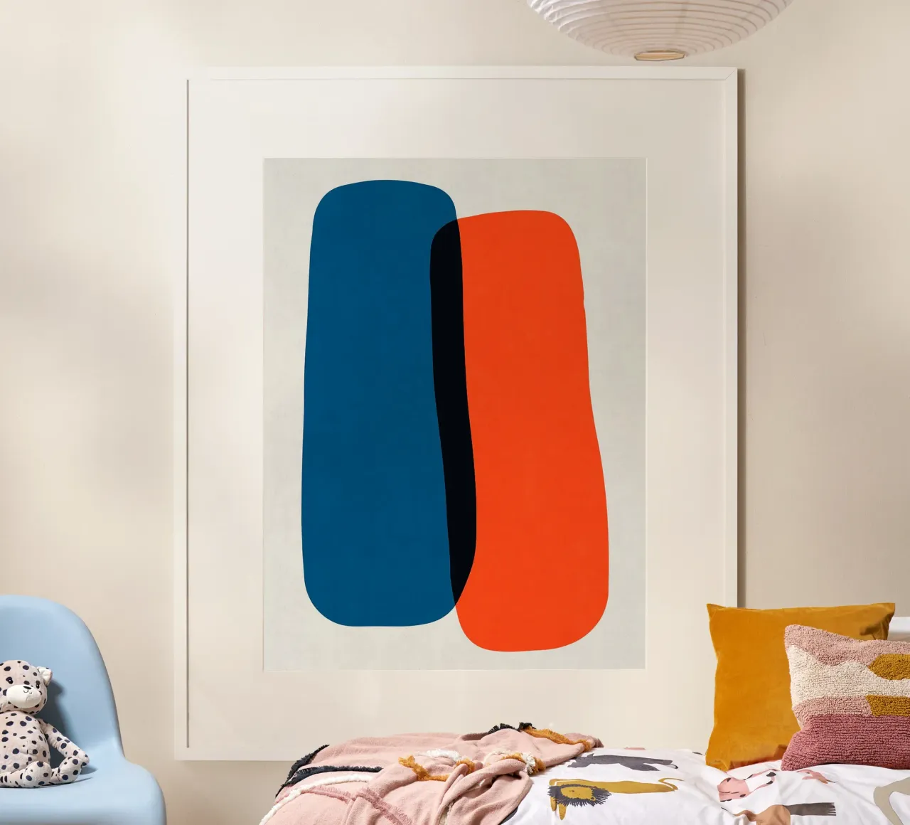 blu e rosso poster con telaio in plastica da Rick Thompson
