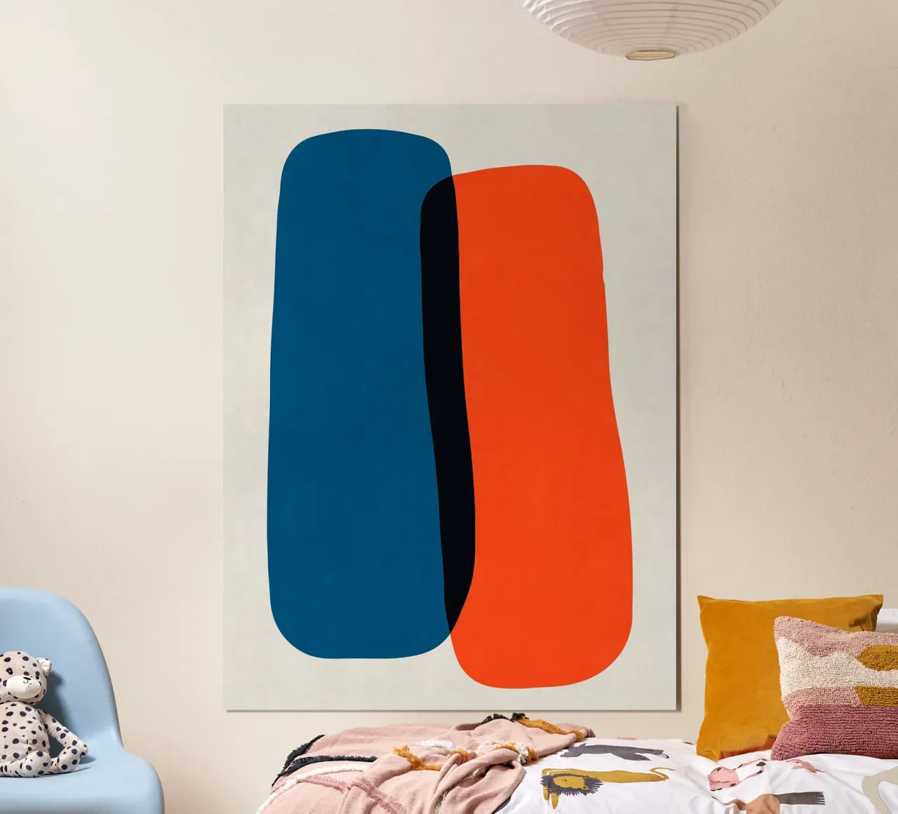blu e rosso poster con telaio in plastica da Rick Thompson