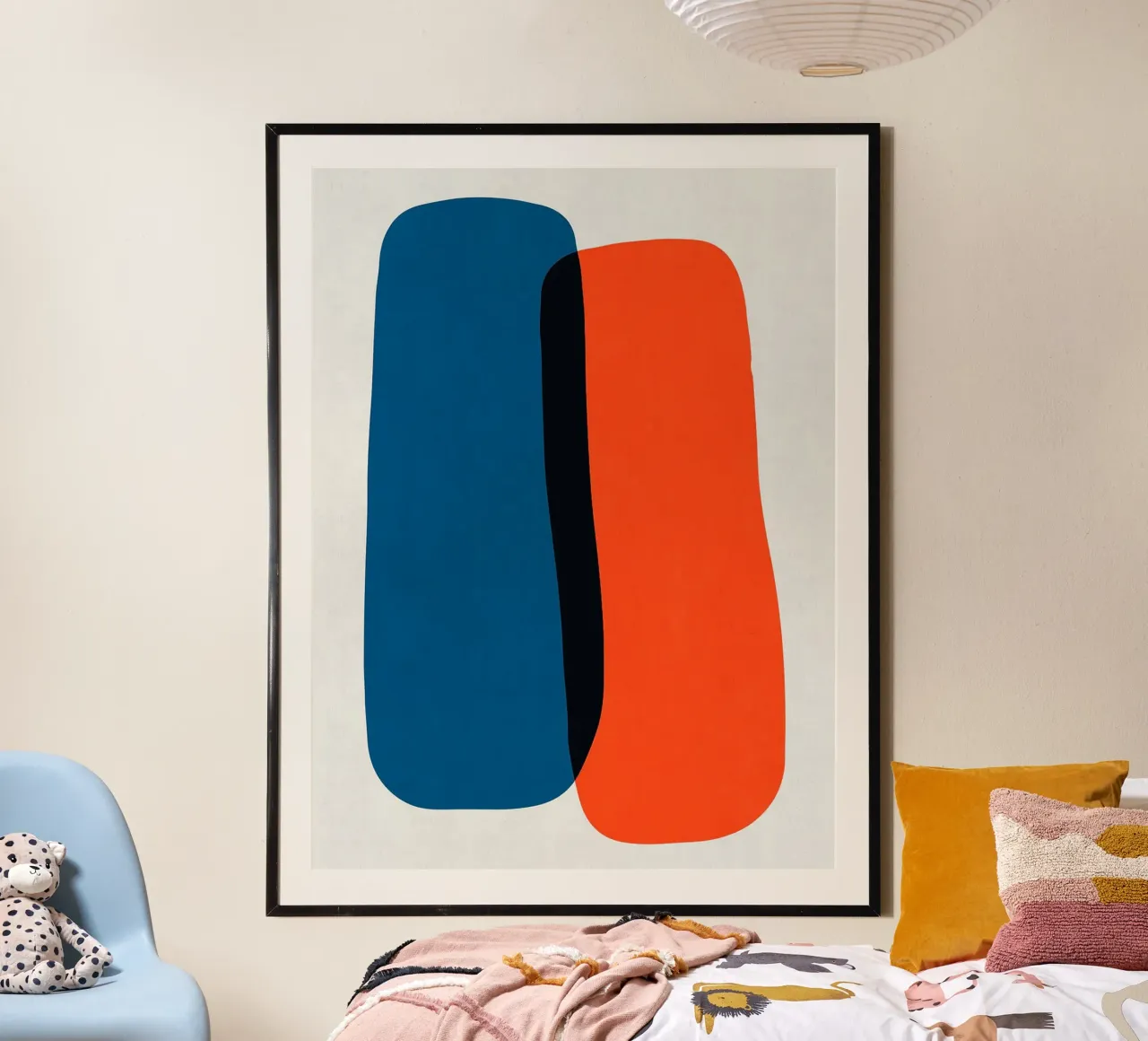 blu e rosso poster con telaio in plastica da Rick Thompson